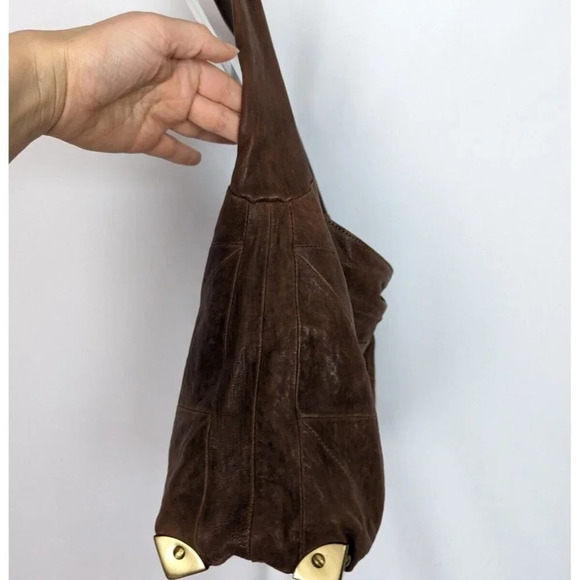 Y2K 90s Vintage Rafe New York Over Shoulder Hobo Bag Patchwork Leather Purse - Picture 6 of 13